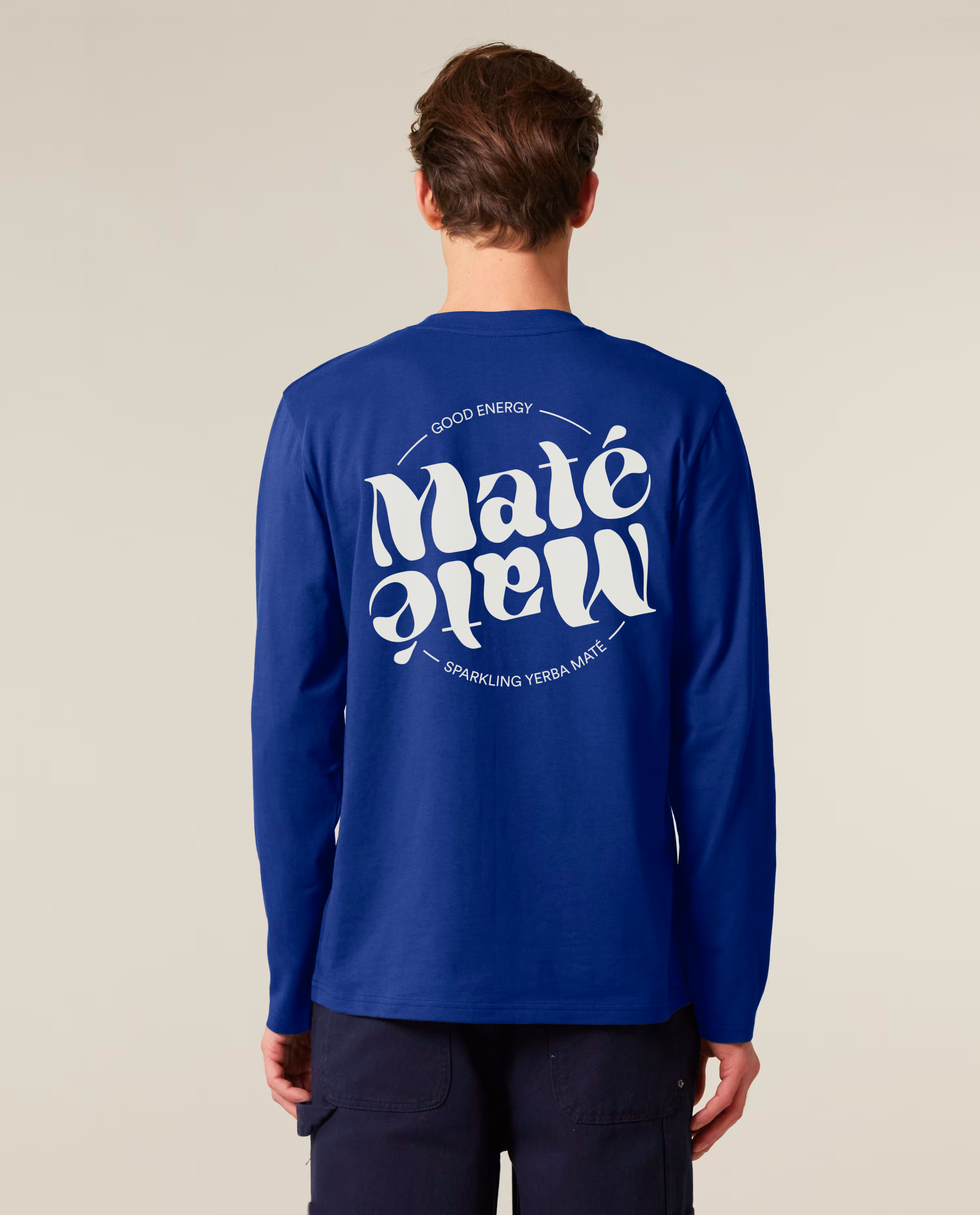 Organic long sleeve-Worker Blue