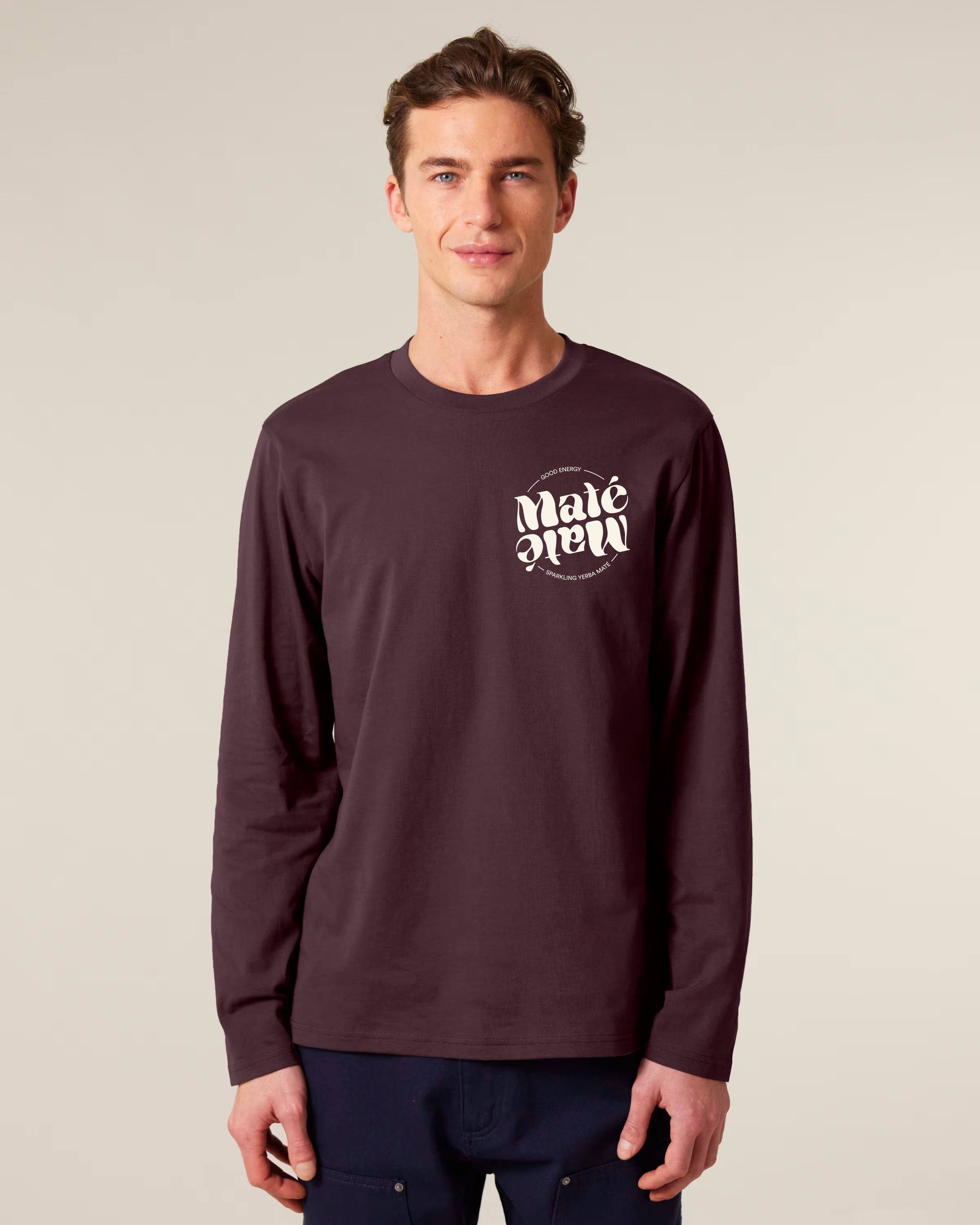 Organic long sleeve-Red brown